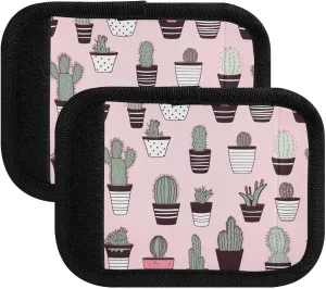 SPRIPORT Cactus Planter Pink 2 Pack Luggage Handle Wraps for Suitcase Identifier Luggage Makers Covers with ID Tag Luggage Bag Grip Protector Saddle for Travel Flying Airplane Shopping Bag Handbag