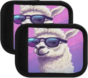 SPRIPORT Cartoon Cute Llama 2 Pack Luggage Handle Wraps for Suitcase Identifier Luggage Makers Covers with ID Tag Luggage Bag Grip Protector Saddle for Shopping Bag Handbag Flying Airplane Travel