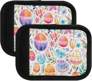 SPRIPORT Easter Watercolor Eggs 2 Pack Luggage Handle Wraps for Suitcase Identifier Luggage Makers Covers with ID Tag Luggage Bag Grip Protector Saddle for Flying Airplane Travel Handbag Shopping Bag