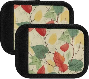 SPRIPORT Fall Leaf Colorful 2 Pack Luggage Handle Wraps for Suitcase Identifier Luggage Makers Covers with ID Tag Luggage Bag Grip Protector Saddle for Travel Flying Airplane Shopping Bag Handbag