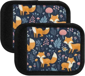 SPRIPORT Floral Foxes 2 Pack Luggage Handle Wraps for Suitcase Identifier Luggage Makers Covers with ID Tag Luggage Bag Grip Protector Saddle for Flying Airplane Travel Handbag Wallet Shopping Bag