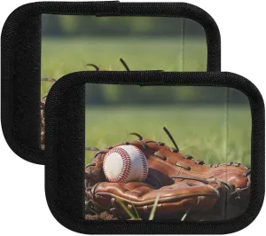 SPRIPORT Glove Baseball Grass 2 Pack Luggage Handle Wraps for Suitcase Identifier Luggage Makers Covers with ID Tag Luggage Bag Grip Protector Saddle for Travel Flying Airplane Shopping Bag Handbag