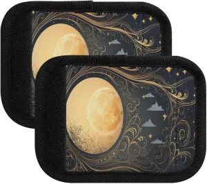 SPRIPORT Golden Sun 2 Pack Luggage Handle Wraps for Suitcase Identifier Luggage Makers Covers with ID Tag Luggage Bag Grip Protector Saddle for Handbag Wallet Shopping Bag Flying Airplane Travel