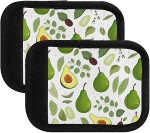 SPRIPORT Green Avocados Leaves 2 Pack Luggage Handle Wraps for Suitcase Identifier Luggage Makers Covers with ID Tag Luggage Bag Grip Protector Saddle for Travel Flying Airplane Handbag Shopping Bag
