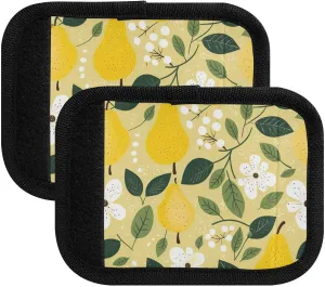 SPRIPORT Leaves Pears 2 Pack Luggage Handle Wraps for Suitcase Identifier Luggage Makers Covers with ID Tag Luggage Bag Grip Protector Saddle for Travel Flying Airplane Handbag Wallet Shopping Bag