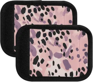 SPRIPORT Leopard Pink 2 Pack Luggage Handle Wraps for Suitcase Identifier Luggage Makers Covers with ID Tag Handle Protective Cover for Shopping Bag Handbag Wallet Flying Airplane Travel