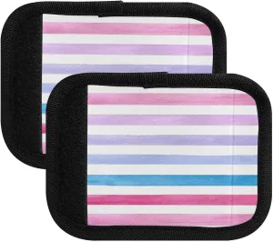 SPRIPORT Navy Stripe 2 Pack Luggage Handle Wraps for Suitcase Identifier Luggage Makers Covers with ID Tag Luggage Bag Grip Protector Saddle for Travel Flying Airplane Shopping Bag Handbag Wallet