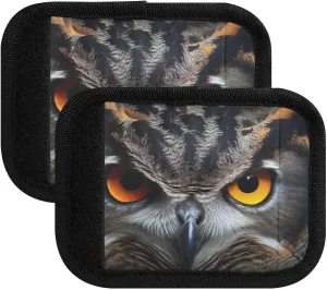 SPRIPORT Owl Face 2 Pack Luggage Handle Wraps for Suitcase Identifier Luggage Makers Covers with ID Tag Luggage Bag Grip Protector Saddle for Flying Airplane Travel Shopping Bag Handbag Wallet