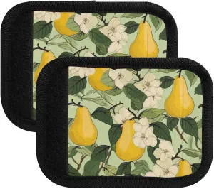 SPRIPORT Pear Flowers Leaves 2 Pack Luggage Handle Wraps for Suitcase Identifier Luggage Makers Covers with ID Tag Luggage Bag Grip Protector Saddle for Travel Flying Airplane Handbag Shopping Bag