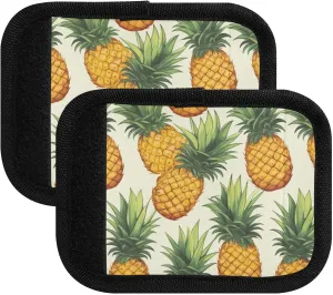 SPRIPORT Pineapple White 2 Pack Luggage Handle Wraps for Suitcase Identifier Luggage Makers Covers with ID Tag Luggage Bag Grip Protector Saddle for Travel Flying Airplane Handbag Wallet Shopping Bag