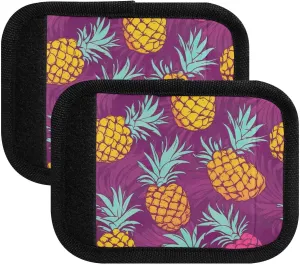 SPRIPORT Pineapples 2 Pack Luggage Handle Wraps for Suitcase Identifier Luggage Makers Covers with ID Tag Luggage Bag Grip Protector Saddle for Handbag Wallet Shopping Bag Flying Airplane Travel