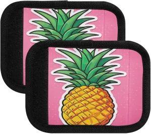 SPRIPORT Pink Dot Pineapple 2 Pack Luggage Handle Wraps for Suitcase Identifier Luggage Makers Covers with ID Tag Luggage Bag Grip Protector Saddle for Travel Flying Airplane Handbag Shopping Bag