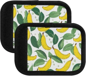 SPRIPORT Watercolor Bananas 2 Pack Luggage Handle Wraps for Suitcase Identifier Luggage Makers Covers with ID Tag Luggage Bag Grip Protector Saddle for Flying Airplane Travel Handbag Shopping Bag