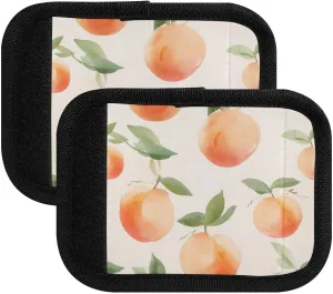 SPRIPORT Watercolor Peaches 2 Pack Luggage Handle Wraps for Suitcase Identifier Luggage Makers Covers with ID Tag Luggage Bag Grip Protector Saddle for Handbag Shopping Bag Flying Airplane Travel