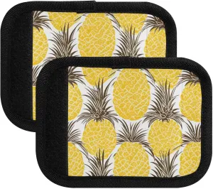 SPRIPORT Yellow Pineapples Fruits 2 Pack Luggage Handle Wraps for Suitcase Identifier Luggage Makers Covers with ID Tag Luggage Bag Grip Protector Saddle for Flying Airplane Travel Shopping Bag