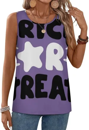 Summer Tank Top for Women Sleeveless Halloween Basics Camisole Cute Yoga Gym Shirts Purple