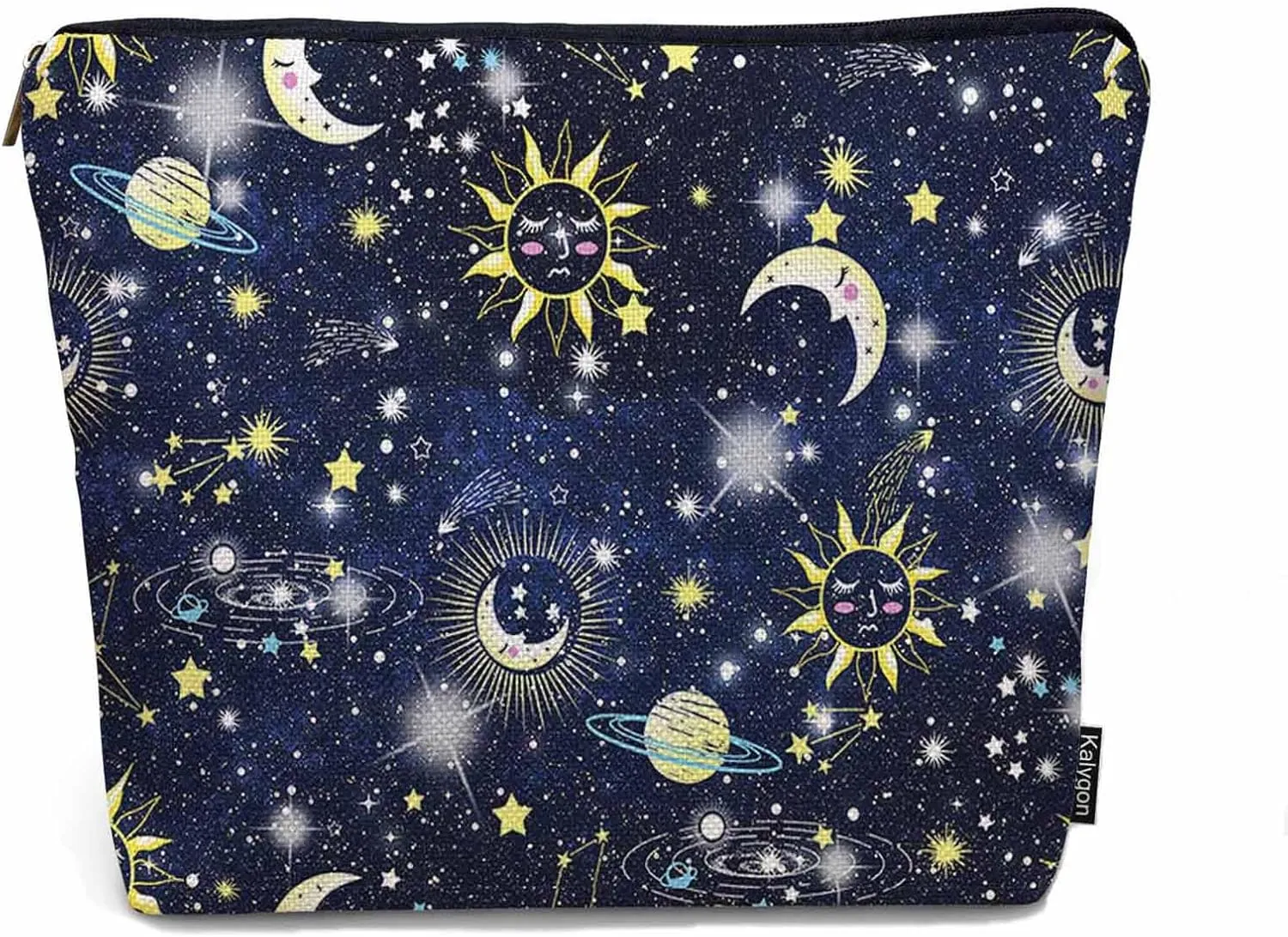 Sun Moon Makeup Bags Makeup Organizer, Cosmos Galaxy Sun Moon Universe Space Flax Toiletry Bags Travel Cosmetic Bag Makeup Purse Pouch Skincare Bag Wallet Bags For Women Female Mom Daughter