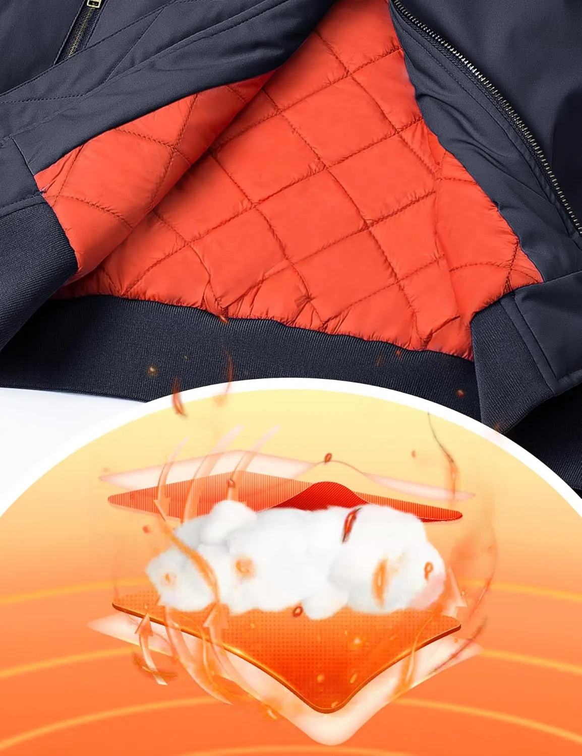 TACVASEN Men's Jackets-Bomber Jacket Fall Winter Warm Windbreaker Full Zip Casual Padded Coats