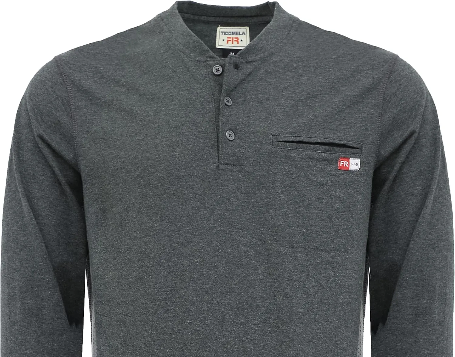 TICOMELA FR Shirts for Men 6oz Flame Retardant Mesh Breathable T-Shirt NFPA2112 Fire Retardant Henley Shirts