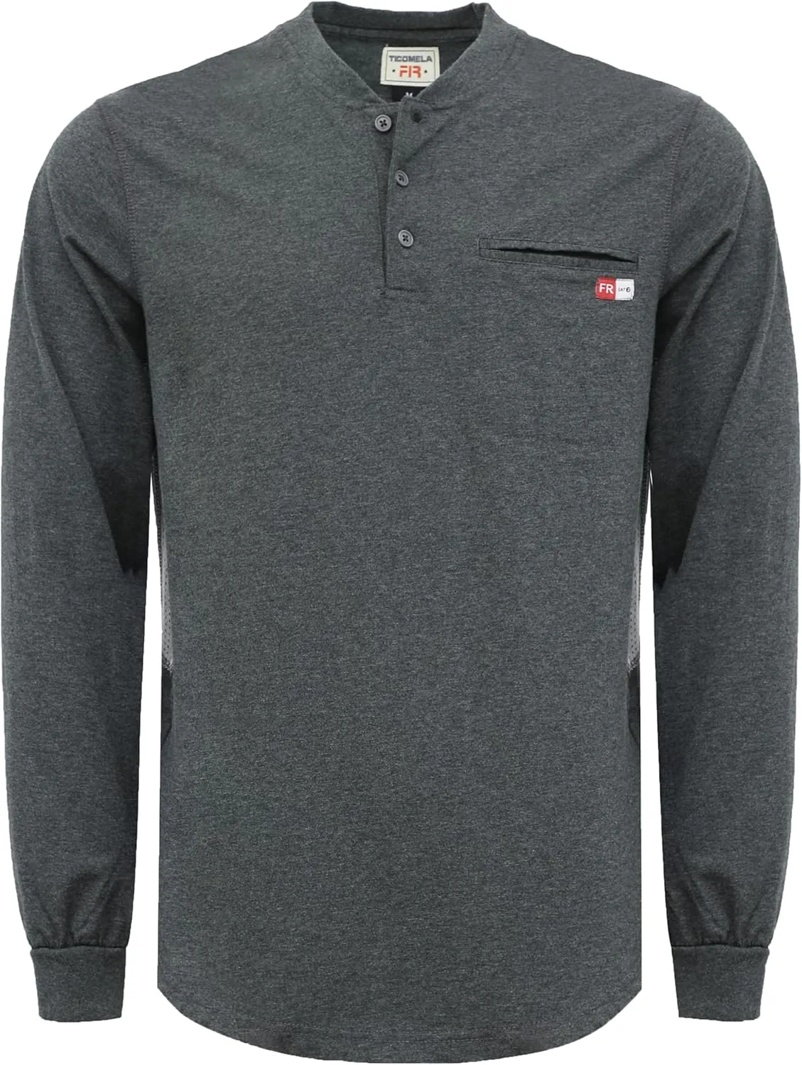 TICOMELA FR Shirts for Men 6oz Flame Retardant Mesh Breathable T-Shirt NFPA2112 Fire Retardant Henley Shirts