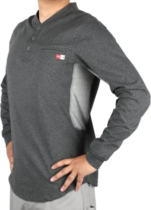 TICOMELA FR Shirts for Men 6oz Flame Retardant Mesh Breathable T-Shirt NFPA2112 Fire Retardant Henley Shirts
