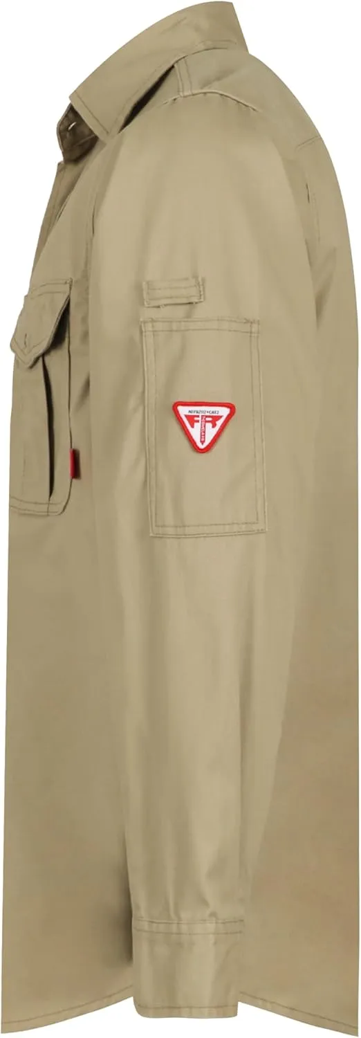 TICOMELA FR Shirts for Men Flame Resistant 7.5oz 100% Cotton NFPA2112 Men's Welding Shirts