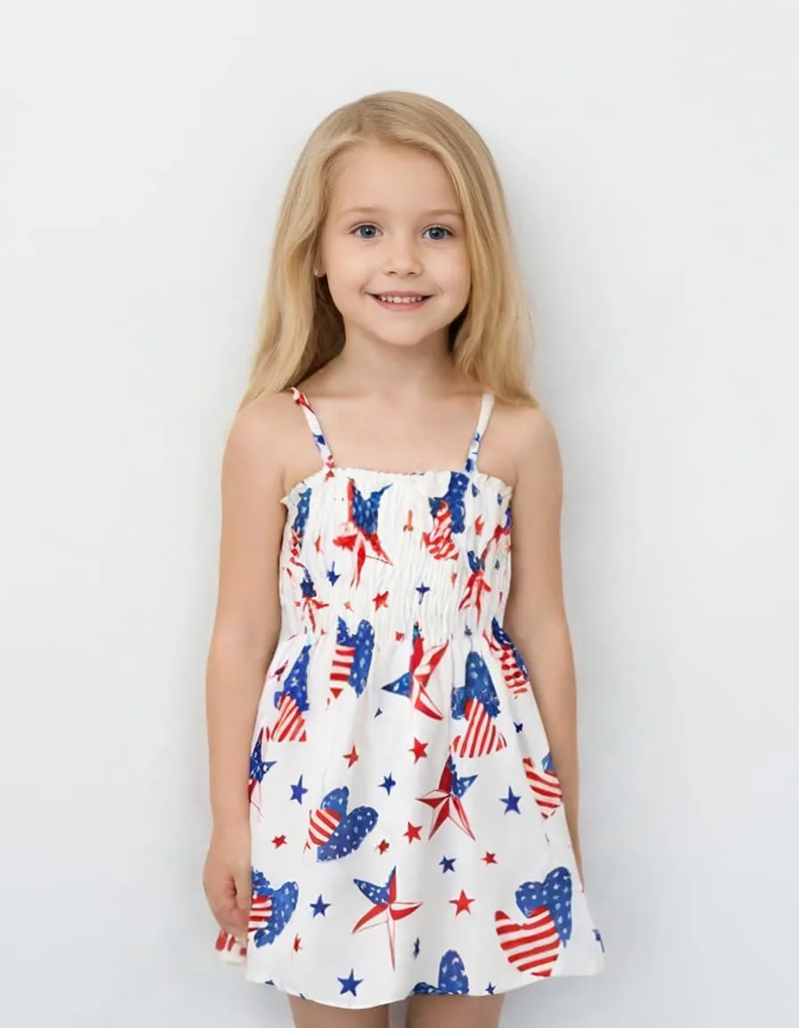 Toddler Baby Girl Summer Outfit Sunflower Dino Dresses Butterfly Princess Sundress Age 1-6 Years