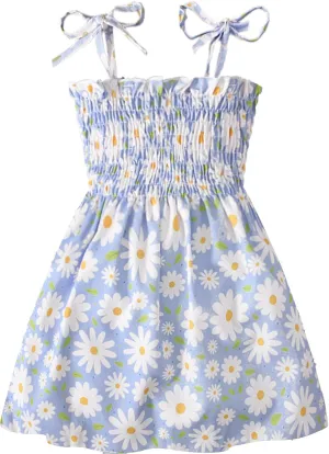 Toddler Baby Girl Summer Outfit Sunflower Dino Dresses Butterfly Princess Sundress Age 1-6 Years
