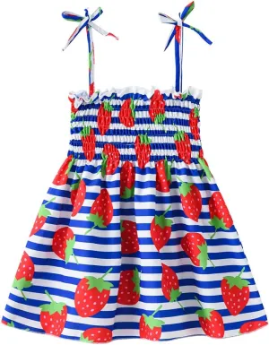 Toddler Baby Girl Summer Outfit Sunflower Dino Dresses Butterfly Princess Sundress Age 1-6 Years