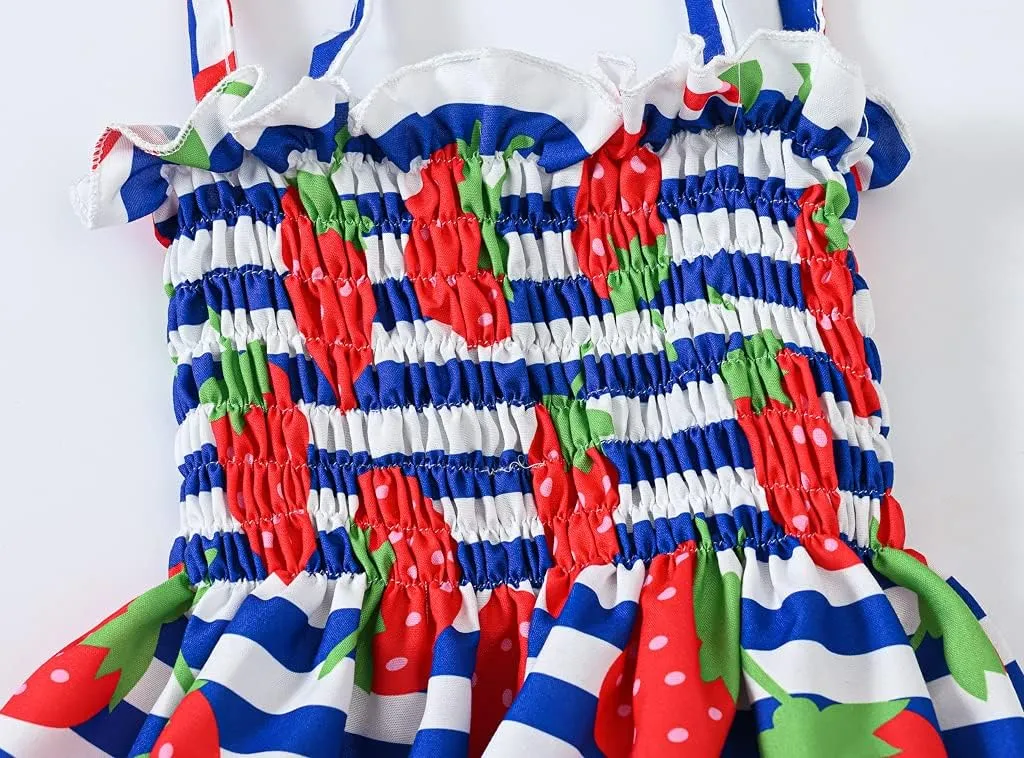 Toddler Baby Girl Summer Outfit Sunflower Dino Dresses Butterfly Princess Sundress Age 1-6 Years