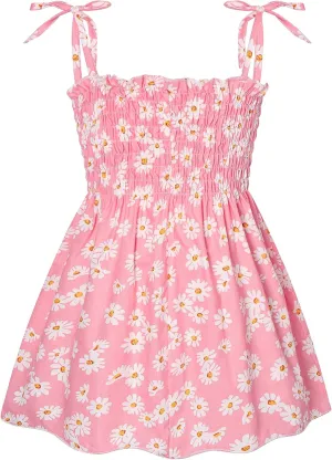 Toddler Baby Girl Summer Outfit Sunflower Dino Dresses Butterfly Princess Sundress Age 1-6 Years