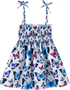 Toddler Baby Girl Summer Outfit Sunflower Dino Dresses Butterfly Princess Sundress Age 1-6 Years