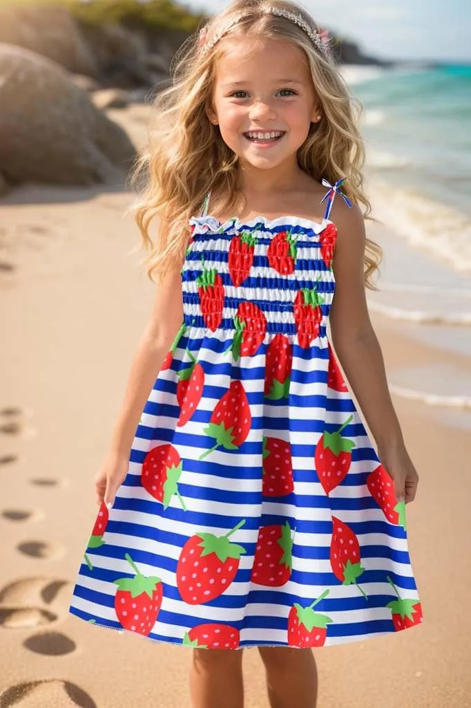 Toddler Baby Girl Summer Outfit Sunflower Dino Dresses Butterfly Princess Sundress Age 1-6 Years