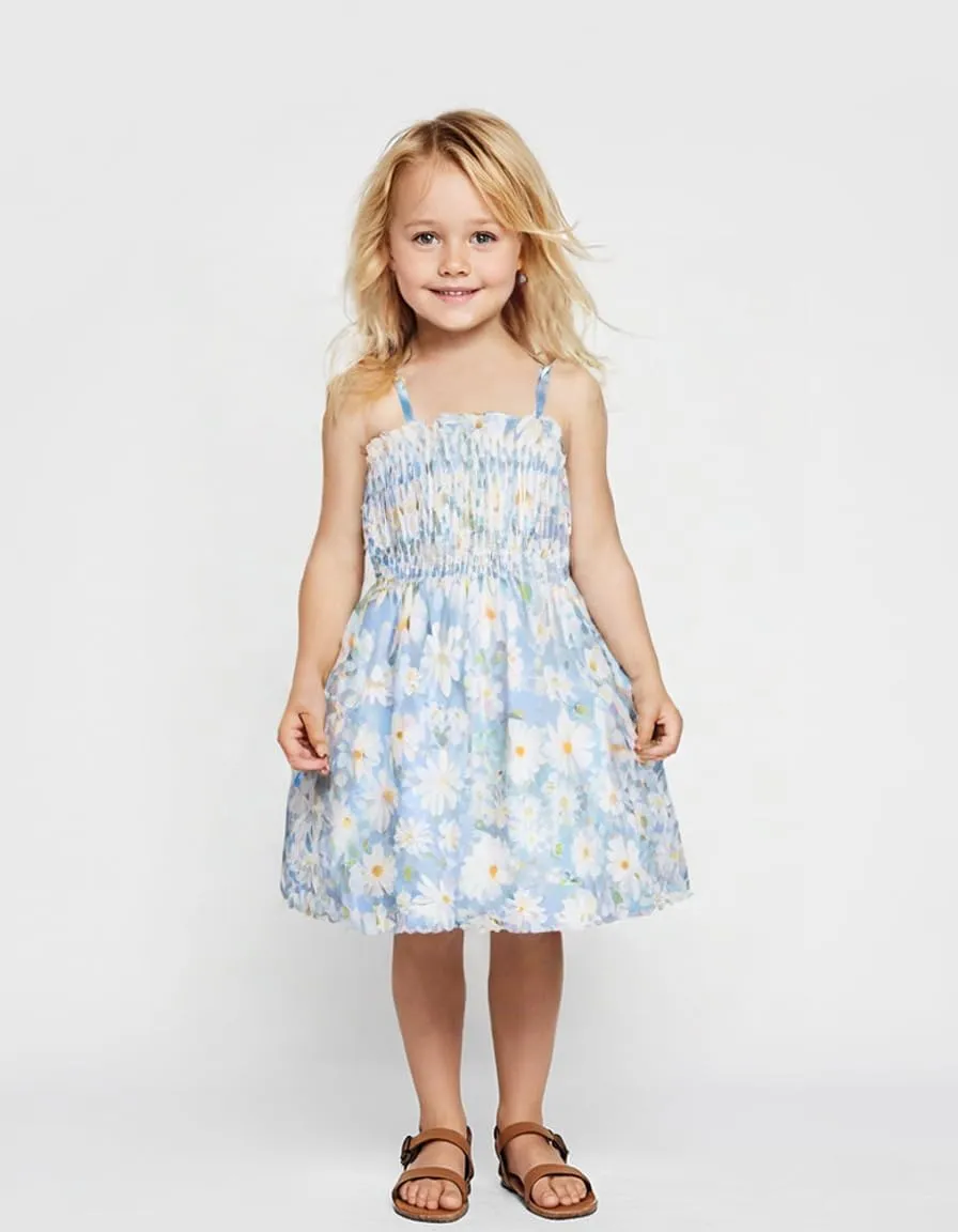 Toddler Baby Girl Summer Outfit Sunflower Dino Dresses Butterfly Princess Sundress Age 1-6 Years