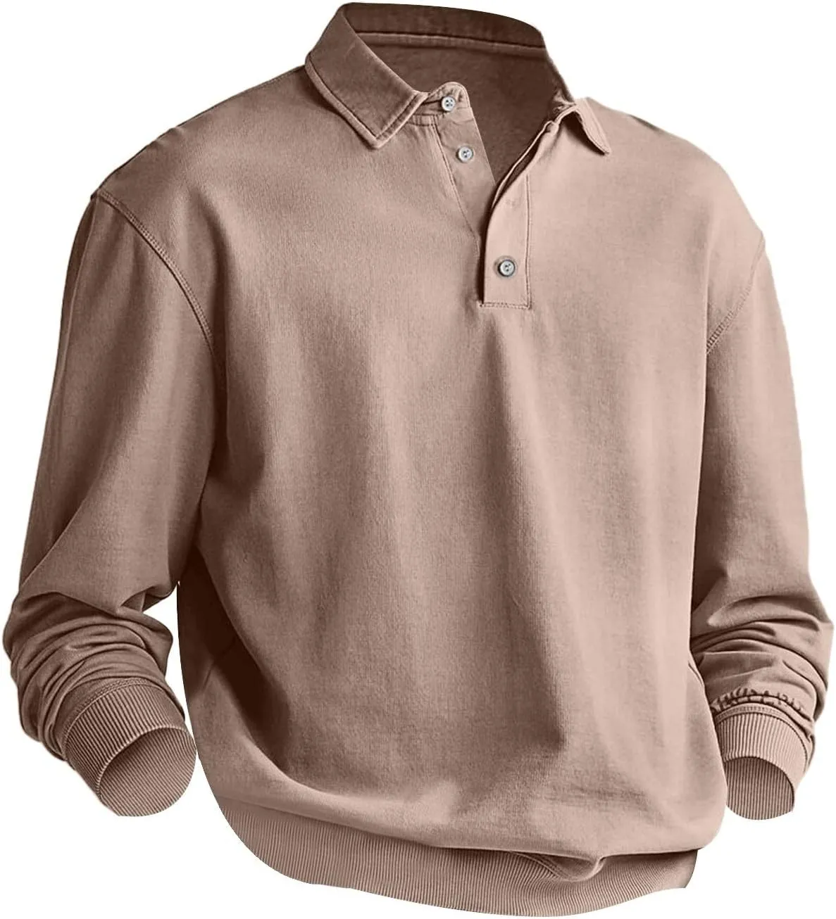 Tshirts Shirts for Men Sweater Solid Color Casual Long Sleeved Pullover Sweater Mens T Shirts Casual Stylish 2xlt