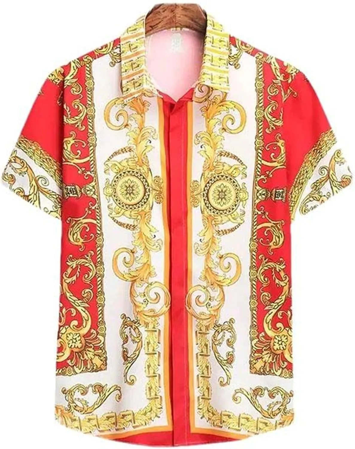 Unisex Breathable Hawaiian Baroque French Men's Shirts Street Loose Men's Streetwear Shirts