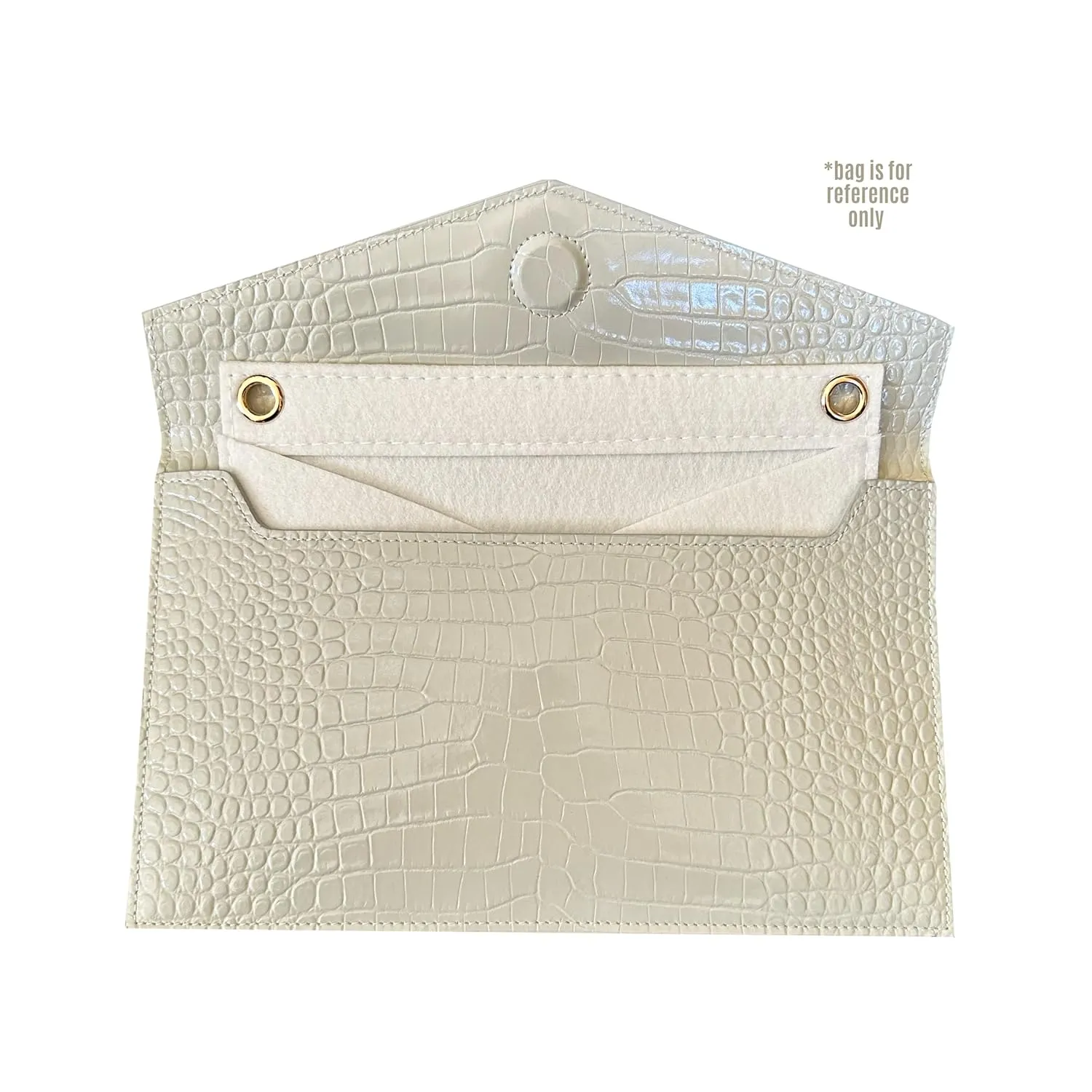 Uptown Clutch Conversion Kit with Gold Chain Wristlet Insert Wallet on Chain WOC Uptown Pouch Insert (Beige)