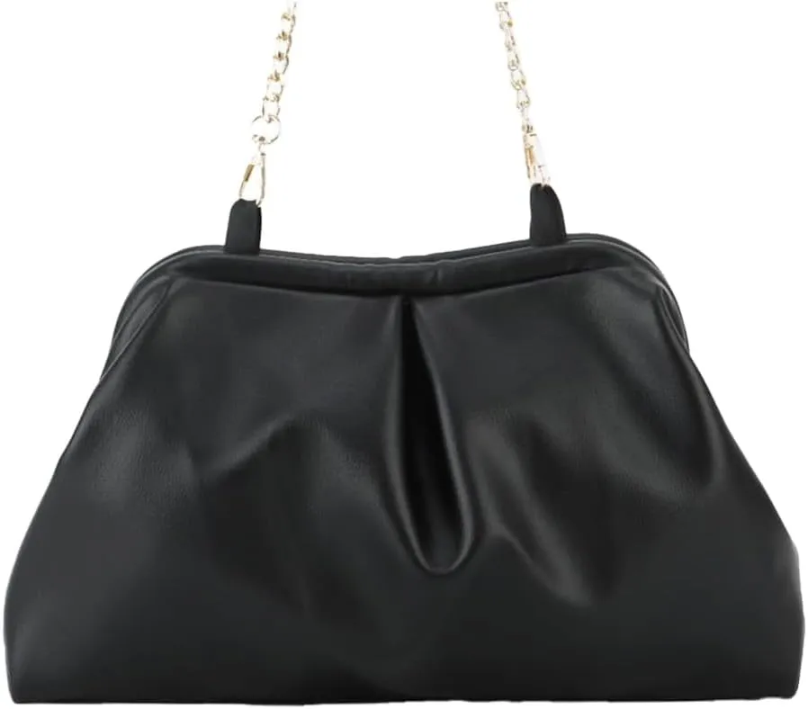 Vegan Leather Clutch Purse for Women Cloud Dumpling Chain Bag Trendy Evening Handbags Shoulder Bag for Party Wedding