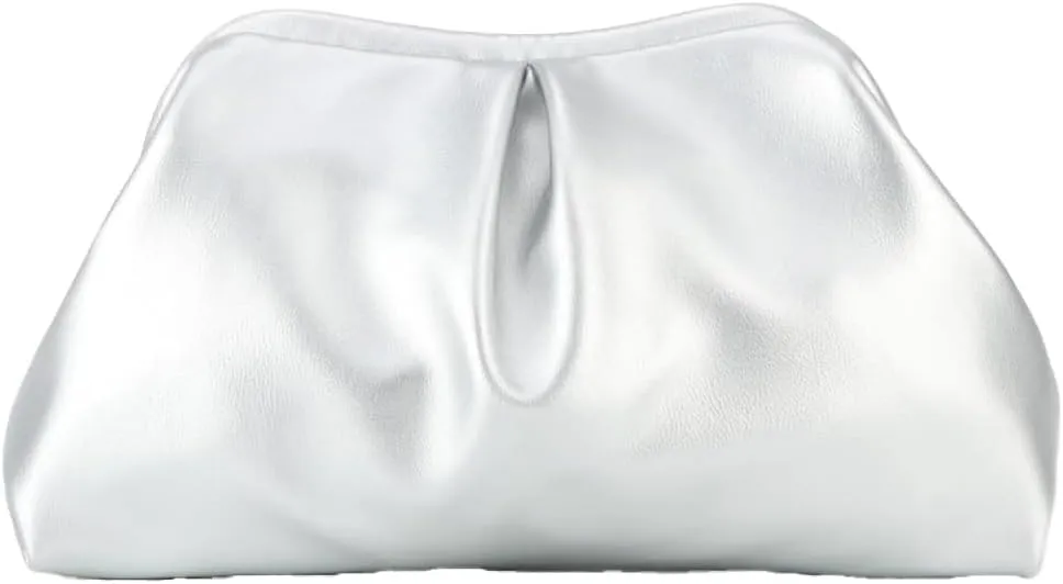 Vegan Leather Clutch Purse for Women Cloud Dumpling Chain Bag Trendy Evening Handbags Shoulder Bag for Party Wedding