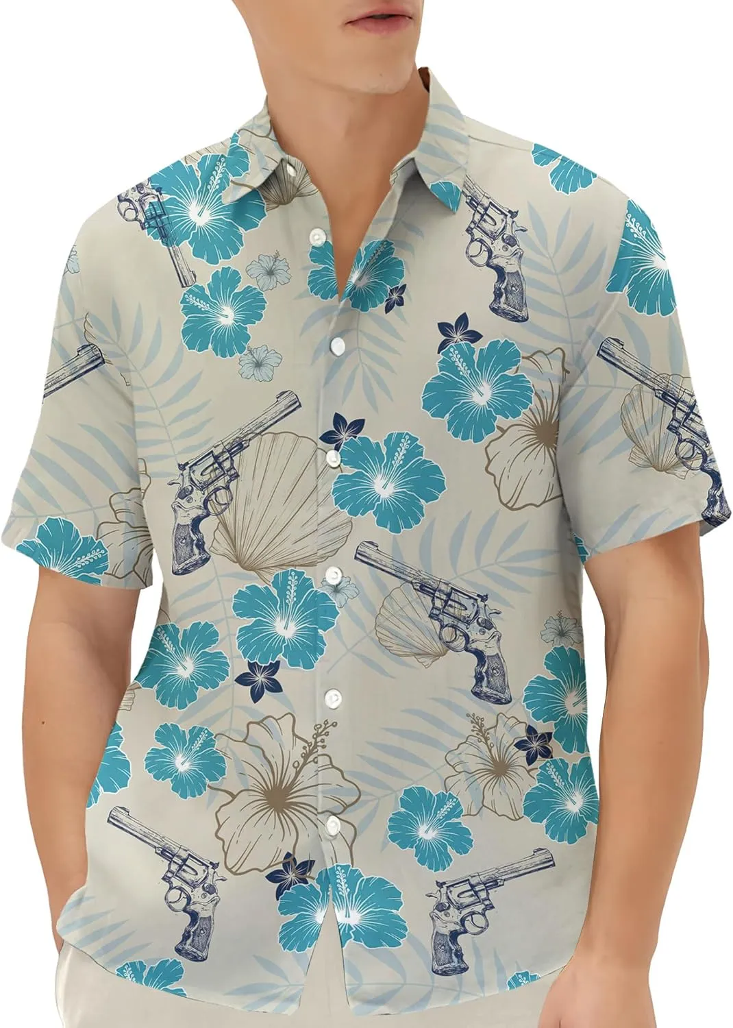 Western Hawaiian Shirt for Men Short Sleeve Cowboy Texas Funny Button Down Shirts