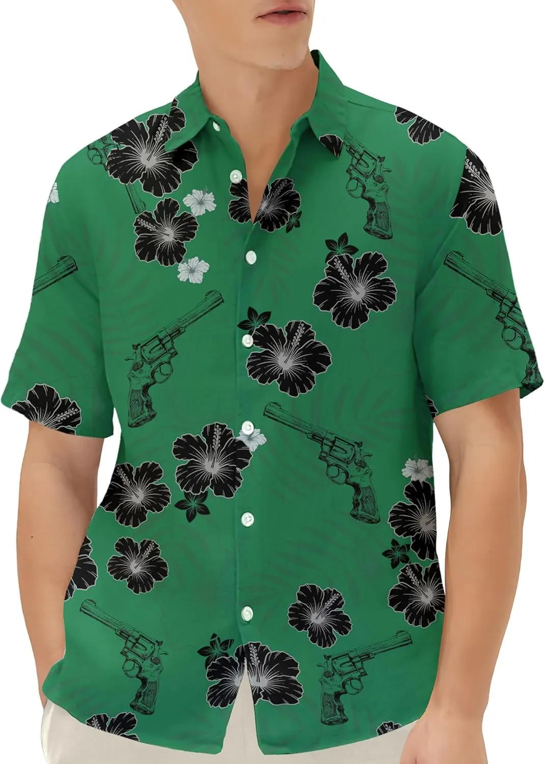 Western Hawaiian Shirt for Men Short Sleeve Cowboy Texas Funny Button Down Shirts