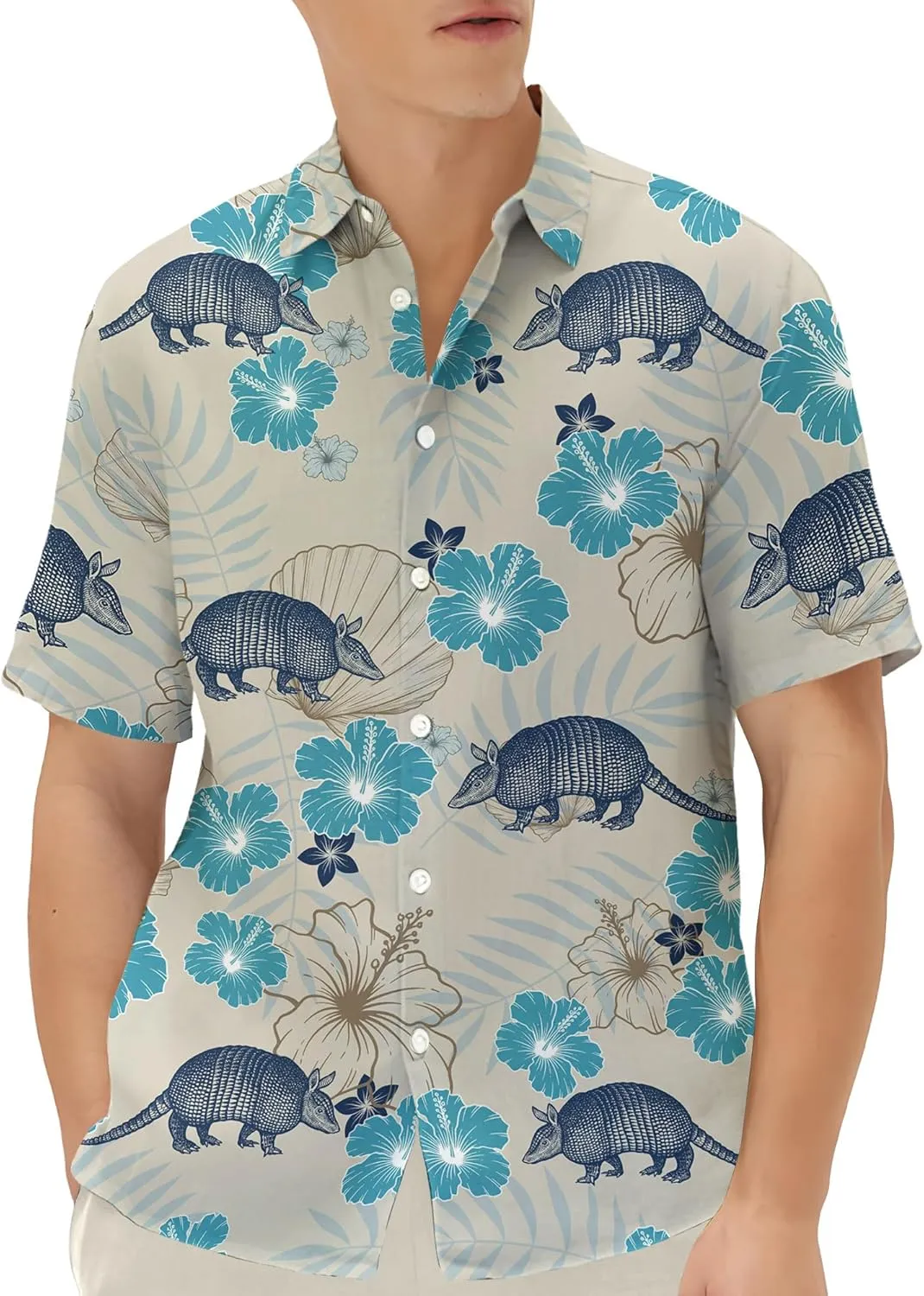 Western Hawaiian Shirt for Men Short Sleeve Cowboy Texas Funny Button Down Shirts