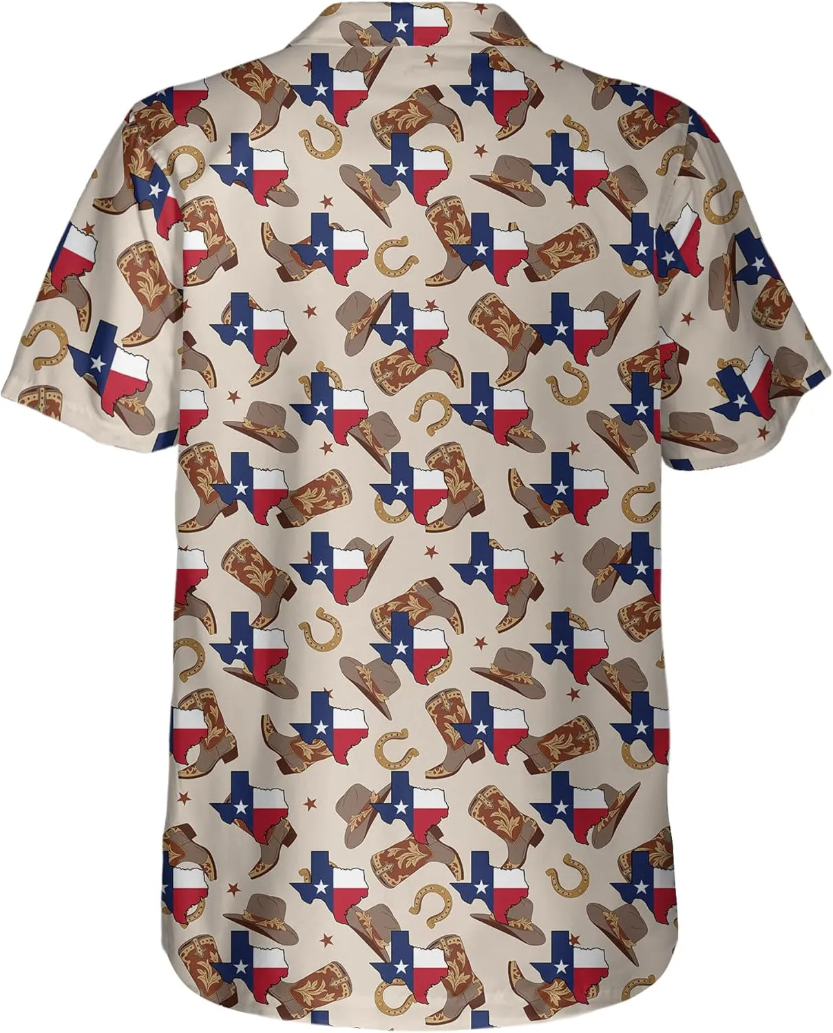 Western Hawaiian Shirt for Men Short Sleeve Cowboy Texas Funny Button Down Shirts