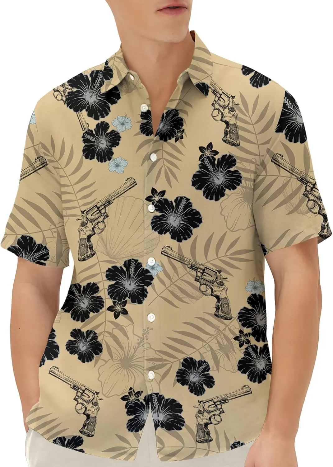 Western Hawaiian Shirt for Men Short Sleeve Cowboy Texas Funny Button Down Shirts