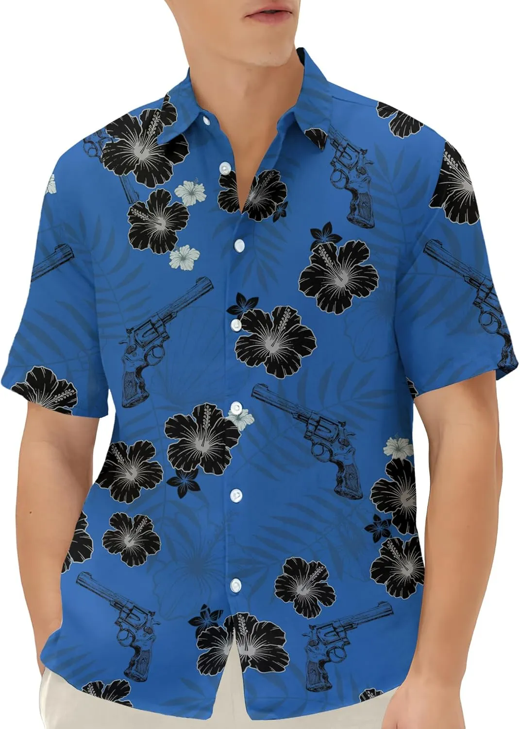 Western Hawaiian Shirt for Men Short Sleeve Cowboy Texas Funny Button Down Shirts