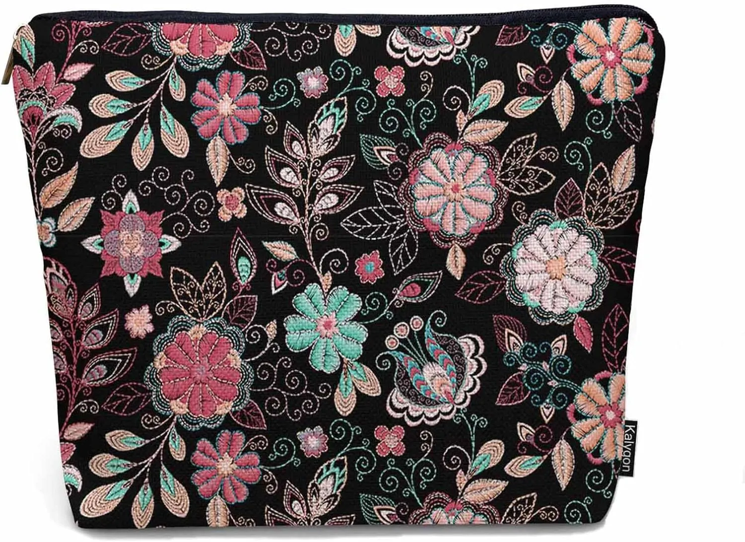 Woman Makeup Bag Paisley Flower, Colorful Paisley Floral Red Makeup Bags Travel Cosmetic Bags Toiletry Makeup Organizer Pencil Pouch Make Up Cosmetic Bag For Owners Lady Birthday Gifts