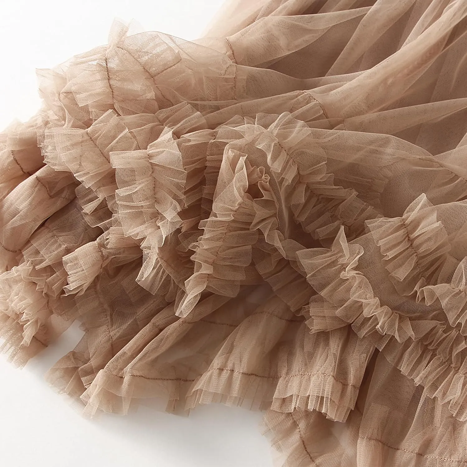 Women Fairy Tulle Midi Skirt High Waist Pleated Mesh Skirt Wedding Party Club Beach Long Tulle Tutu Skirts