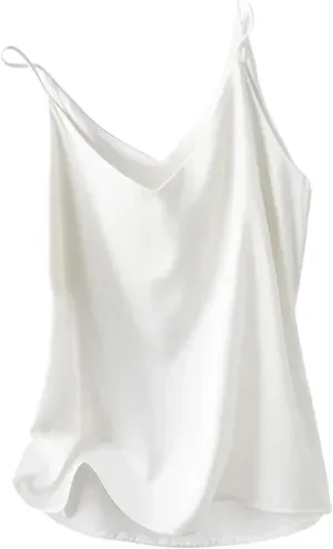 Women Silk Spaghetti Strap Scoop Neck Ribbed Tank Tops Slim Fitted Camisole Basic Sleeveless Shirts