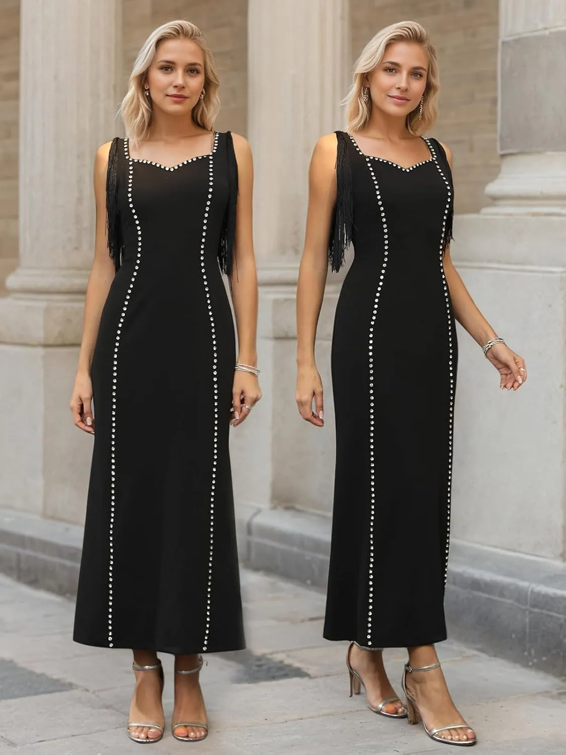 Women's 2025 Summer Formal Dresses Elegant Evening Party Cocktail Sexy Ruched Wedding Guest Maxi Dress