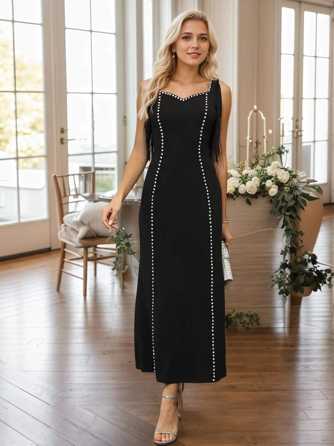 Women's 2025 Summer Formal Dresses Elegant Evening Party Cocktail Sexy Ruched Wedding Guest Maxi Dress
